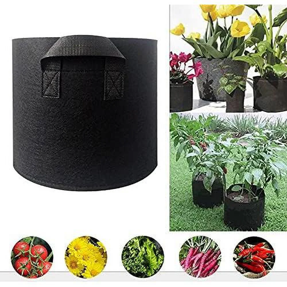 2 Pcs 15 Gallons Nonwoven Plant Grow Bags With Handles, Heavy Duty And Best Air Permeablity For Flowers, Fruit Trees, Vegetables, Garden Plants