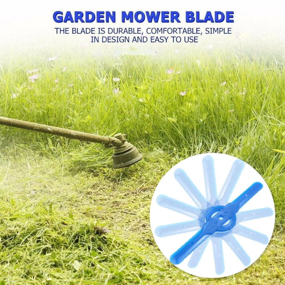 ALLTIMES 5PCS Plastic Lawn Mower Blades, Sharp Durable Grass Trimmer Head Replacement Cutter Blades Weed Eater Blades