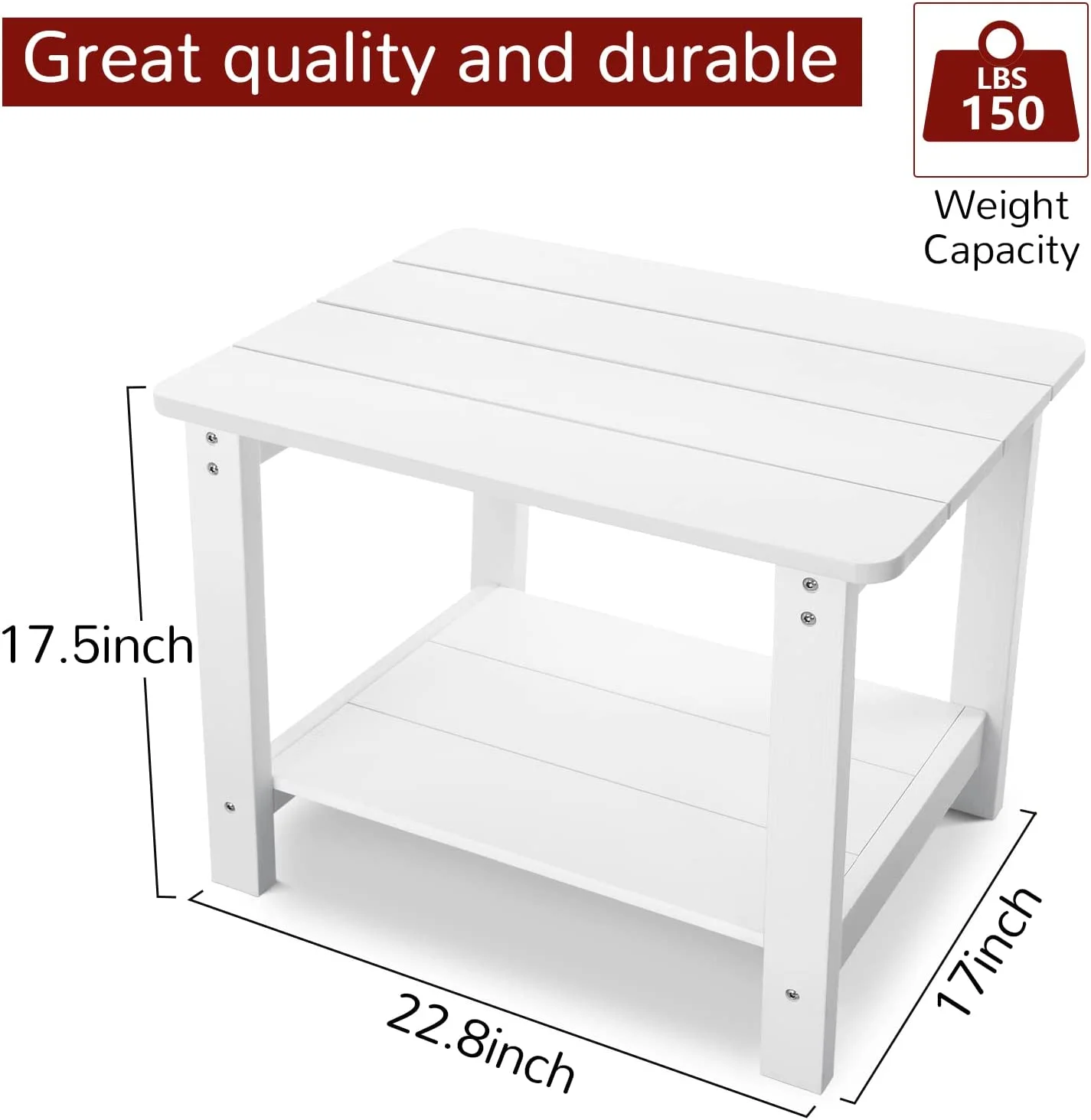 3 Piece Patio Dining Sets, All-Weather Patio Chairs with Curved Backrest, Include 2 Garden Chairs and 1 Side Table, White