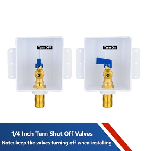 Ice Maker Outlet Box,1/2 Inch Sweat (MIP) Inlet and 1/4 Inch OD Compression Outlet Connection, Icemaker Box with Installed 1/4-Turn Ball Valve