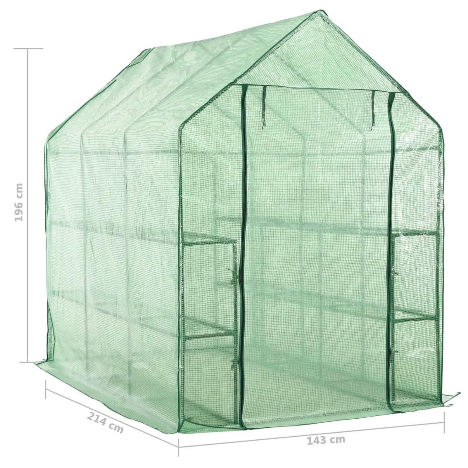 Dcenta Walk-in Greenhouse with 12 Shelves Steel 56.3