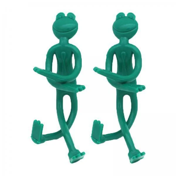 figatia 2x2x Plant Cable Ties Twist Tie Plant Strap Tree Straps Garden Supports for Climbing Plants, Peppers, Newly Planted Saplings, Peas, Indoor Plants , Frog 13.3cm, 4 Pcs