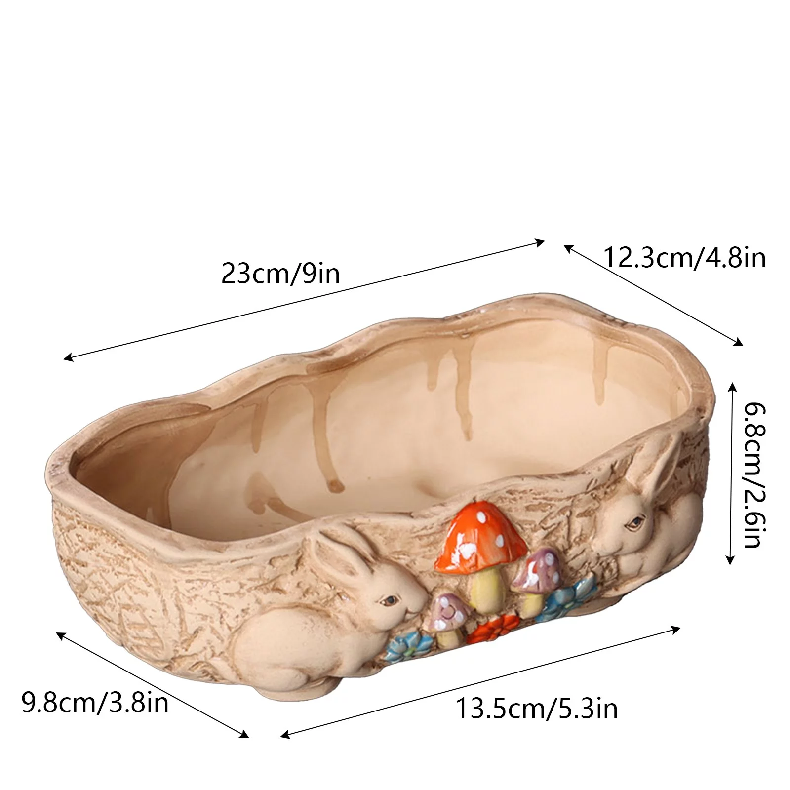 Meaty Flower Pot Ceramic Big Flower Pot Simple Large Caliber Thick Pottery Meaty Plate Rabbit Flower Pot New Styles