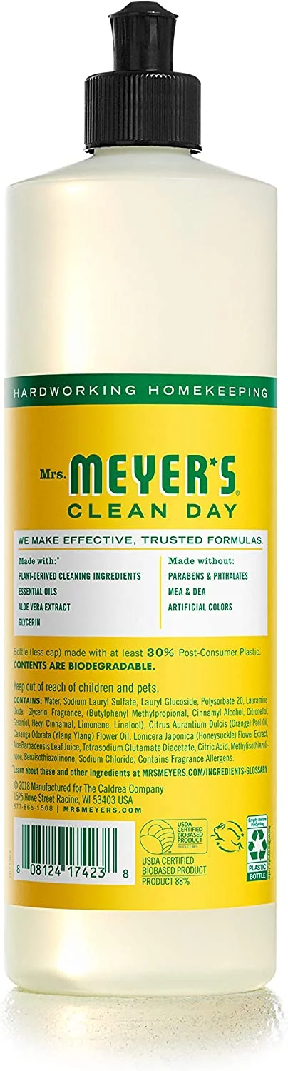 Mrs. Meyer's Clean Day - Liquid Dish Soap - Honeysuckle - Case Of 6 - 16 Oz
