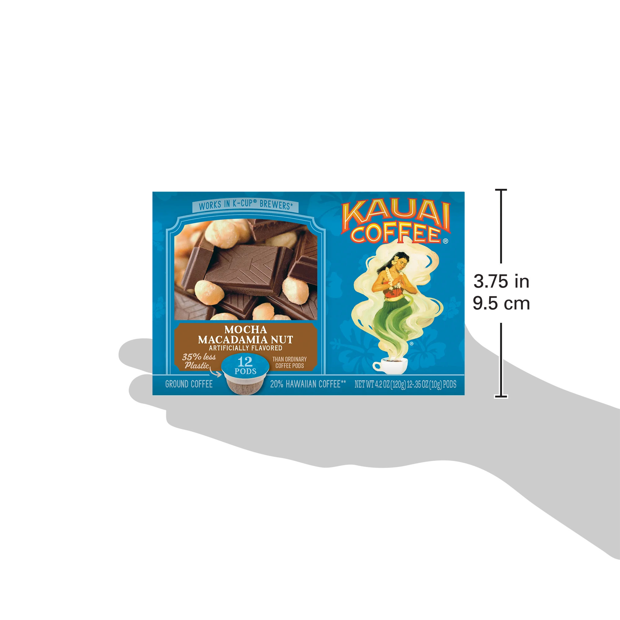 Kauai Coffee Mocha Macadamia Nut K-Cup Coffee Pods, Medium Roast, 12 Ct