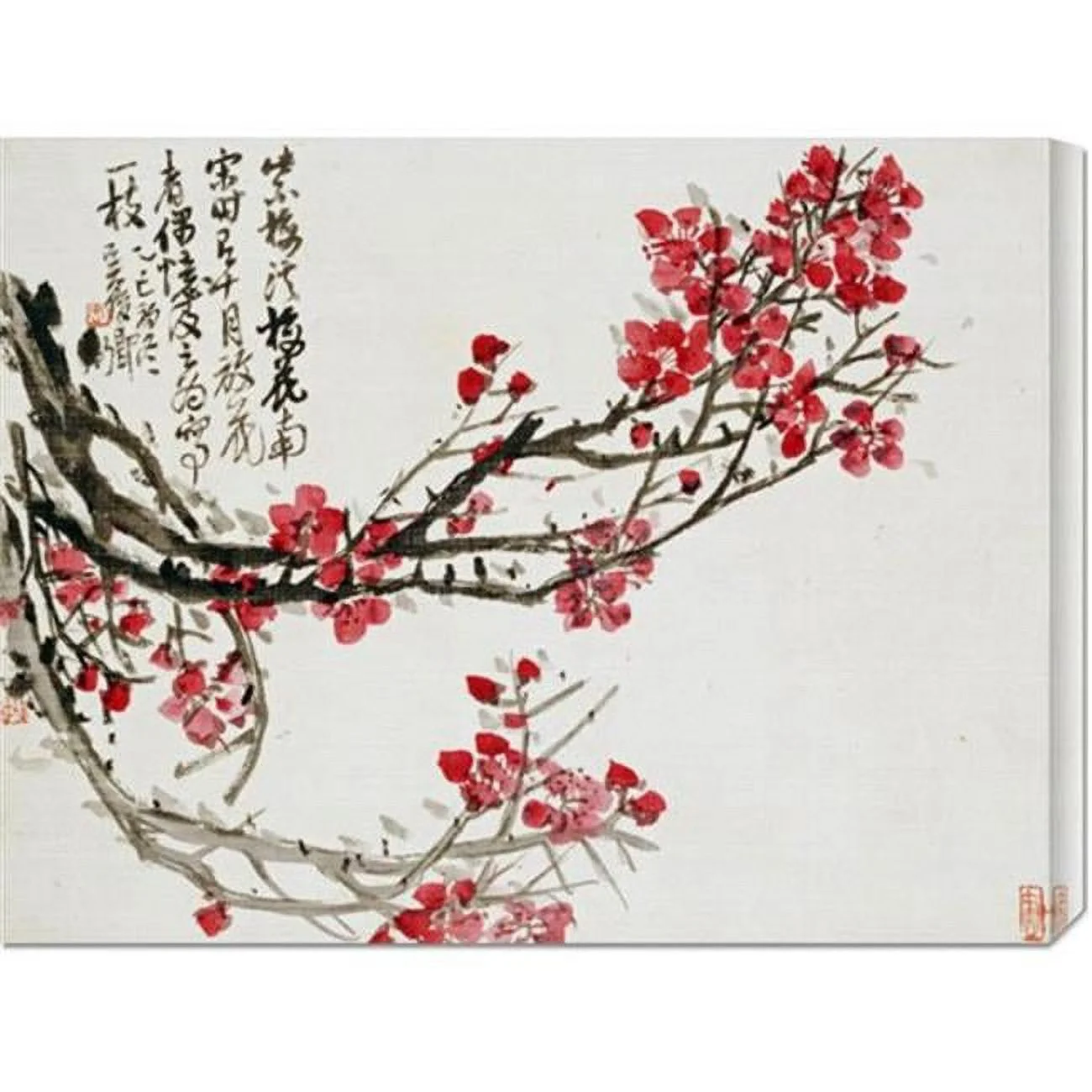 Bentley Global Arts dba American Walls  Wu Changshuo 'Plum Blossoms' Stretched Canvas Medium
