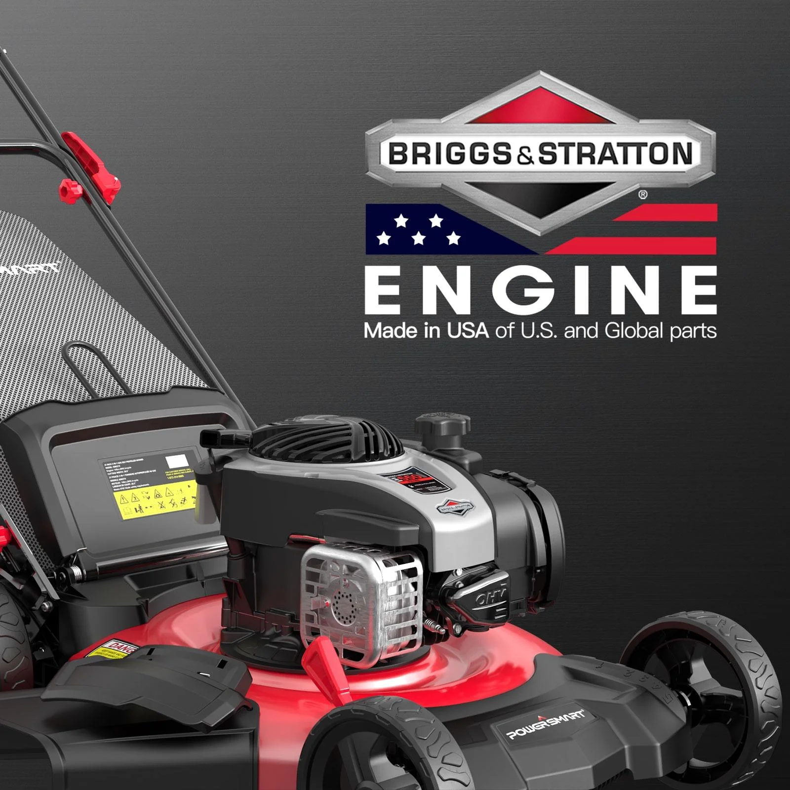 PowerSmart Self-Propelled Gas Powered 22 inches 3-in-1 Lawn Mower with 140cc B&S Engine