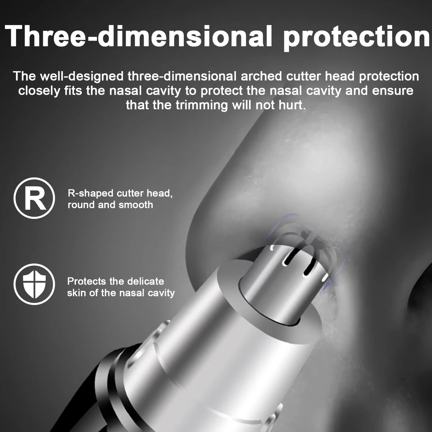 1PC Electric Nose Hair Trimmer, Professional Painless Nose And Ear Hair Trimmer For Women Men Waterproof Stainless Steel Head Dual Edge Blades Nose Hair Remover Mute Efficient Easy Cleansing