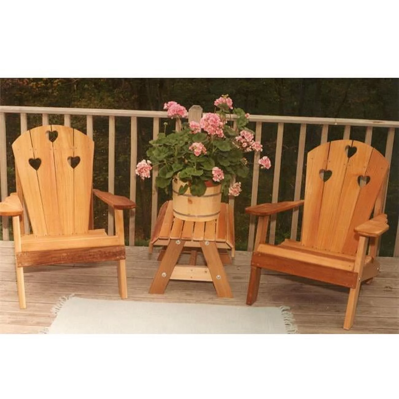 Creek Vine Designs WRF5100CHSETCVD Cedar Country Hearts Adirondack Chair Collection