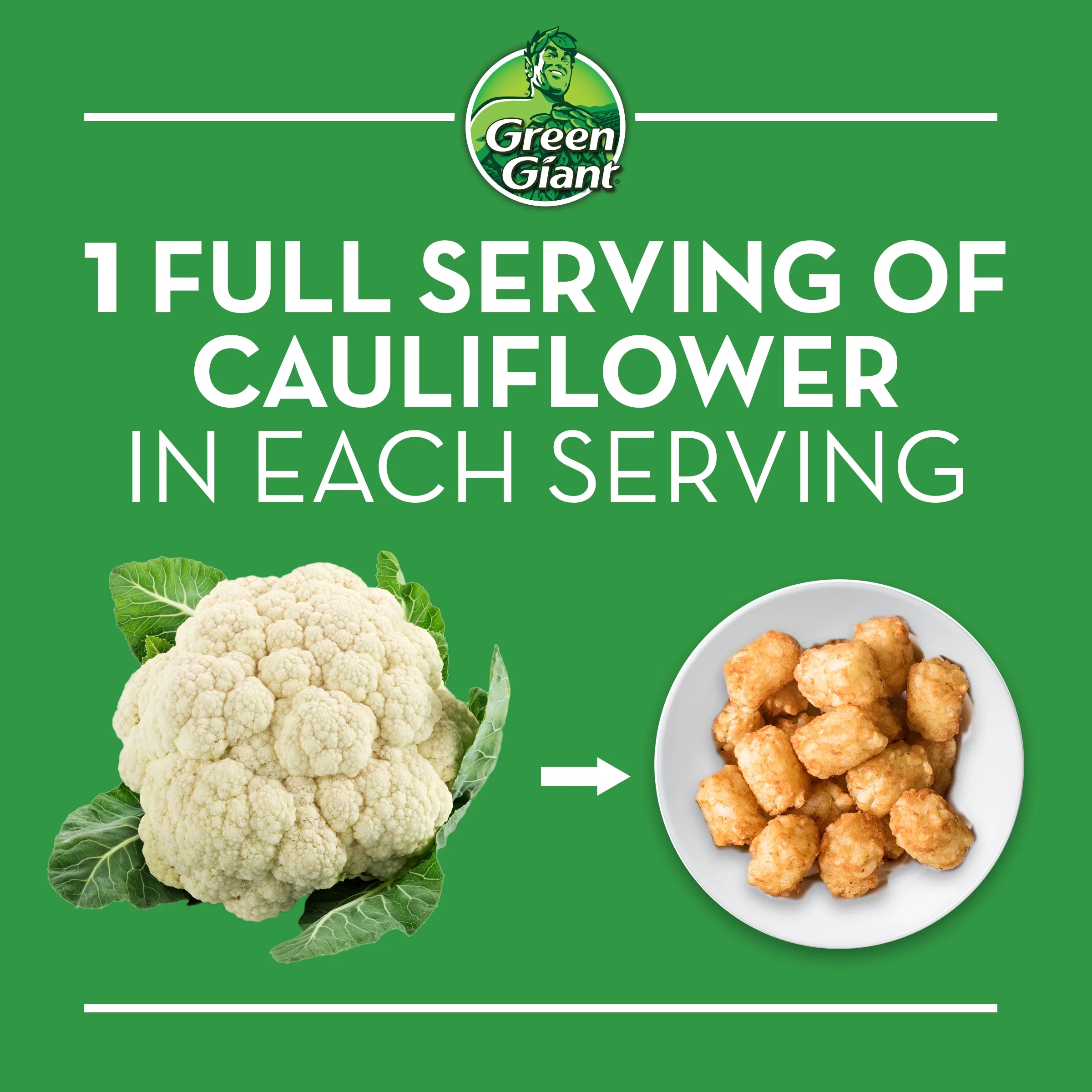 Green Giant Veggie Tots Cauliflower, 14 oz (Frozen)