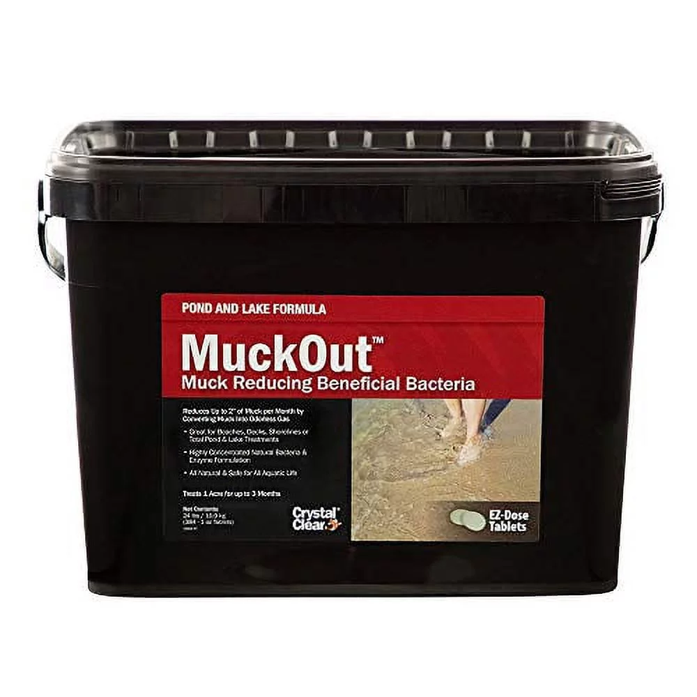 CrystalClear MuckOut, Pond & Lake Formula, Natural Pond Muck Remover, Clears Away Muck & Sludge, Easy to Use Bacteria & Enzyme Tablets, Safe for The Environment, 384 Tablets, 24 lbs
