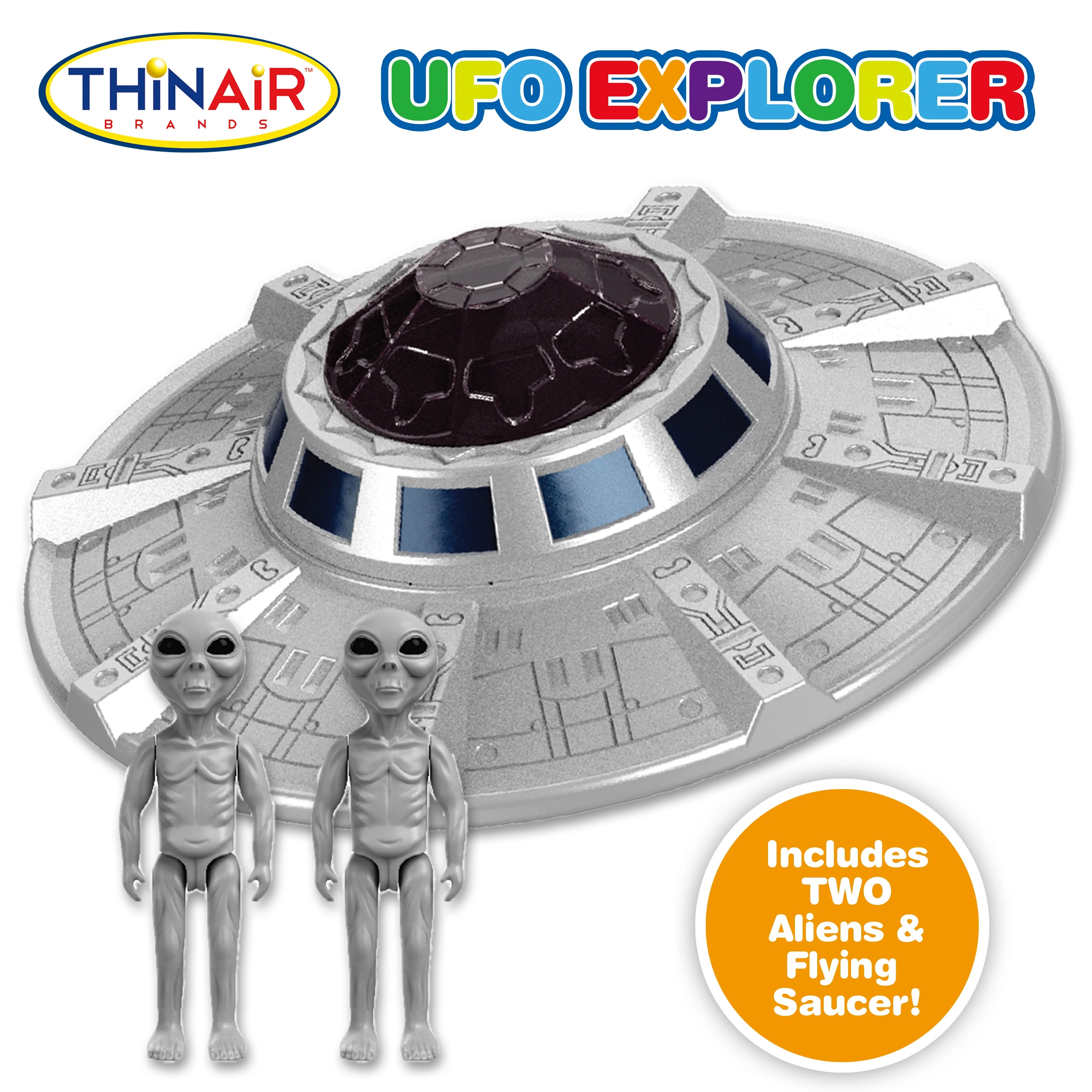 UFO Spaceship Space Toy, Kids Spaceship Playset with Two Aliens, Lights & Sounds, Educational STEM Adventure