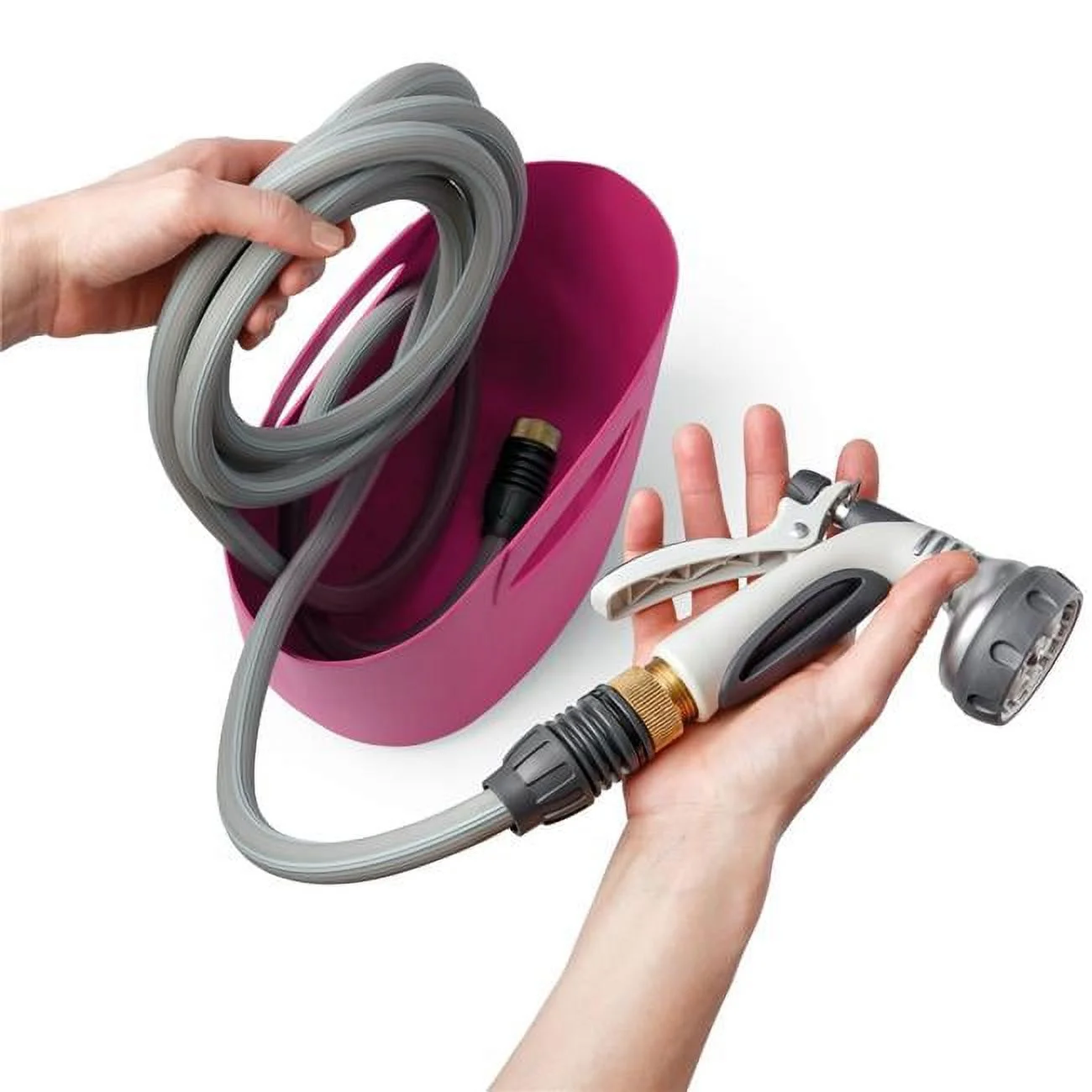 GF Garden  50 ft. Aquago Self Expandable Hose Kit, Fuchsia