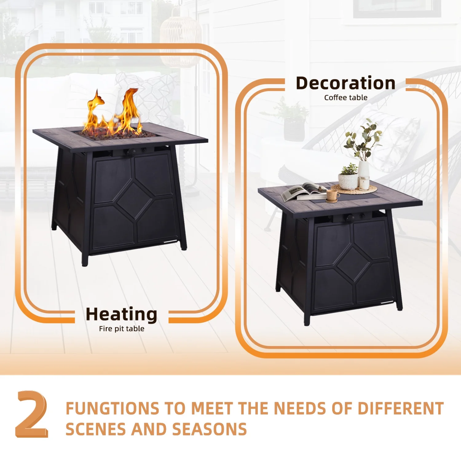 DremFaryoyo 40 000 BTU Steel Propane Gas Fire Pit  With Steel lid  Weather Cover