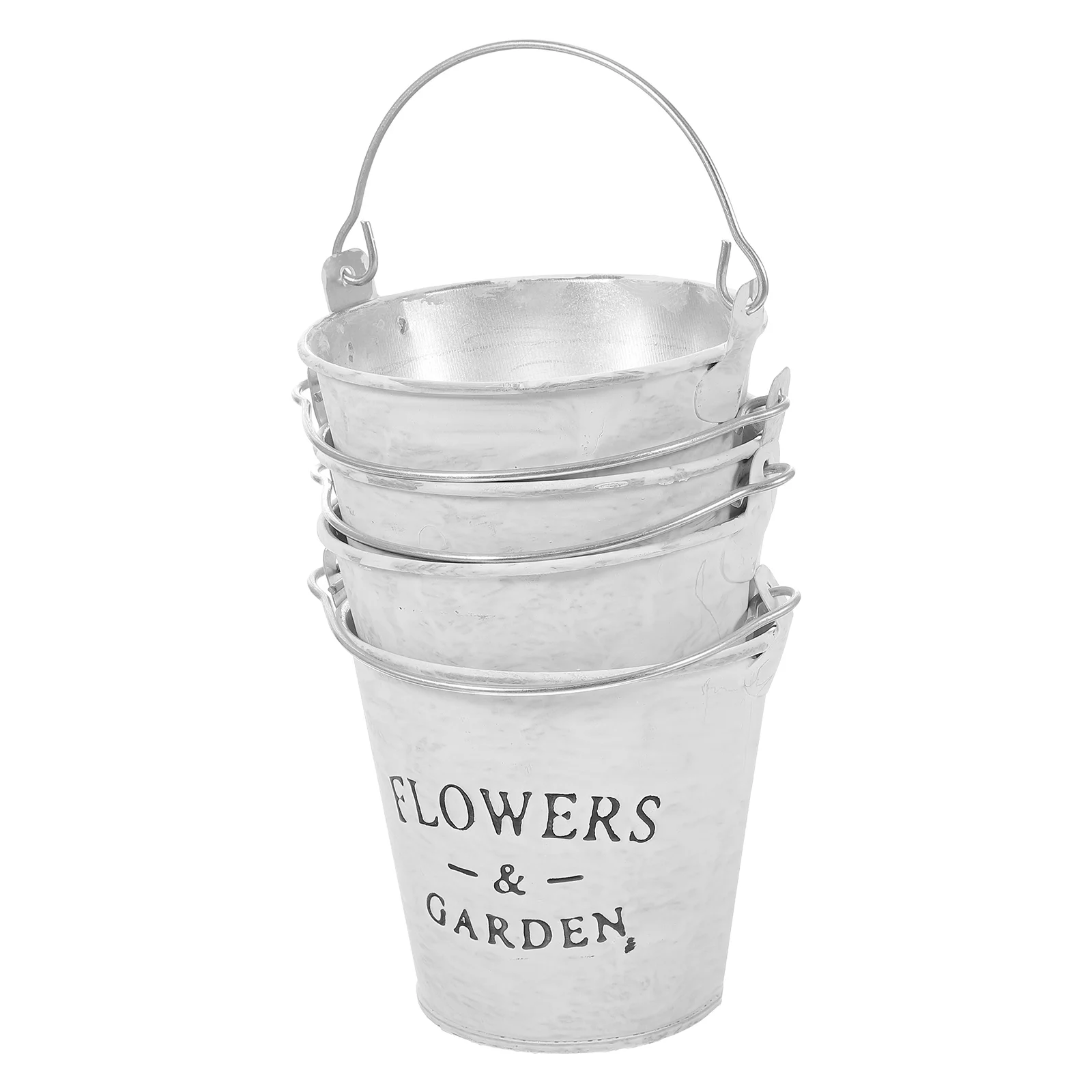 Tin Flower Bucket Nordic Antique Pot Succulents Pots Horticulture Gifts Office Decore Home Adornment Vase 4 Pcs