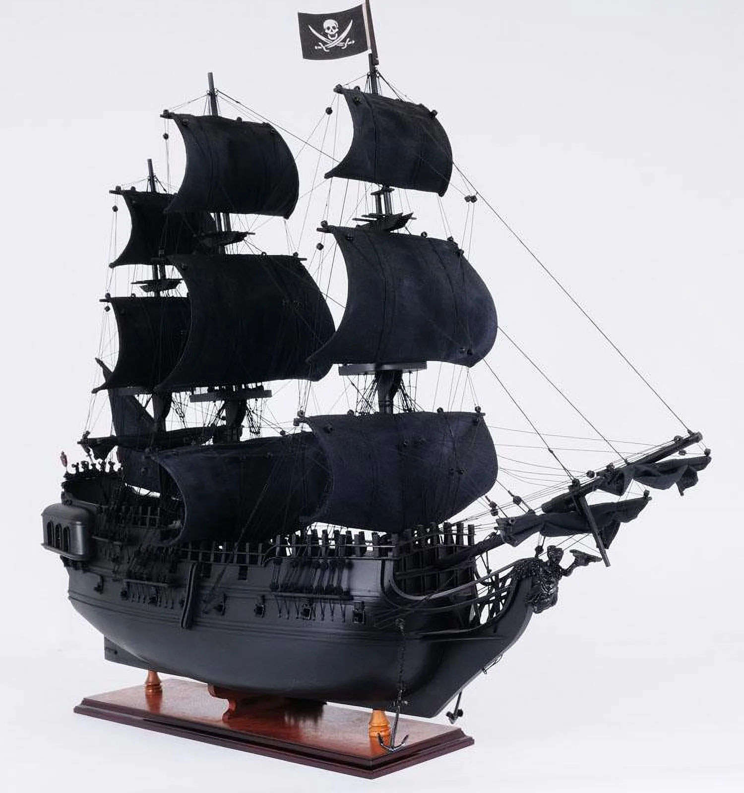 Black Pearl Pirate Ship Midsize With Display Case Model Display