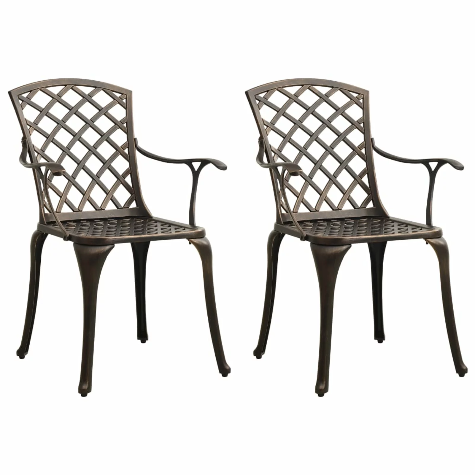 Carevas Patio Chairs 2 pcs Cast Aluminum Bronze