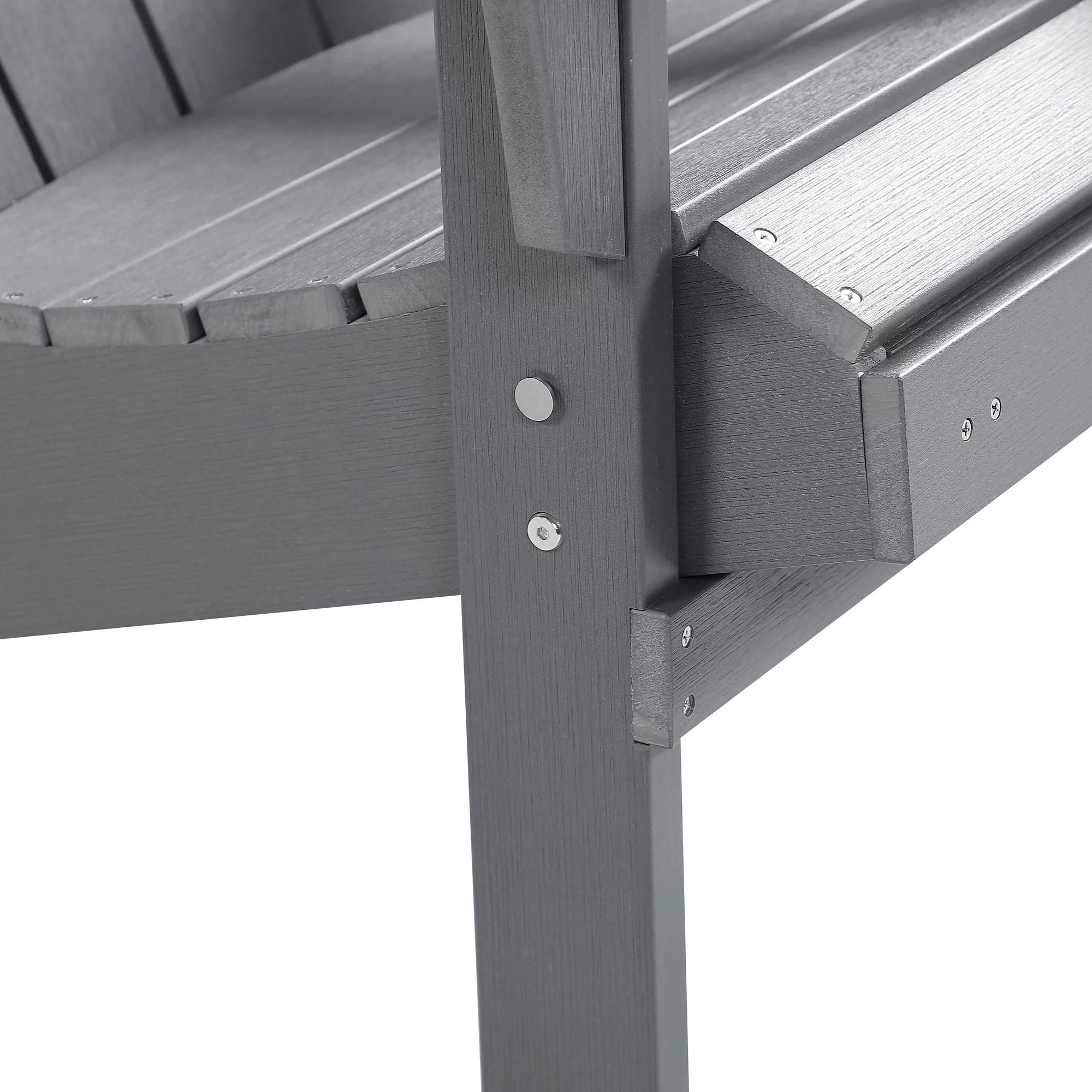 Hurley Stanton Drew Plastic/Resin Folding Adirondack Chair with Ottoman (Gray)