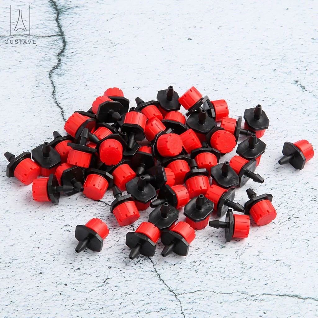 Gustavedesign 50PCS 360 Degree Adjustable Garden Irrigation Mist Micro Flow Dripper Water Drip Hose Spray Heads Drippers Sprinklers