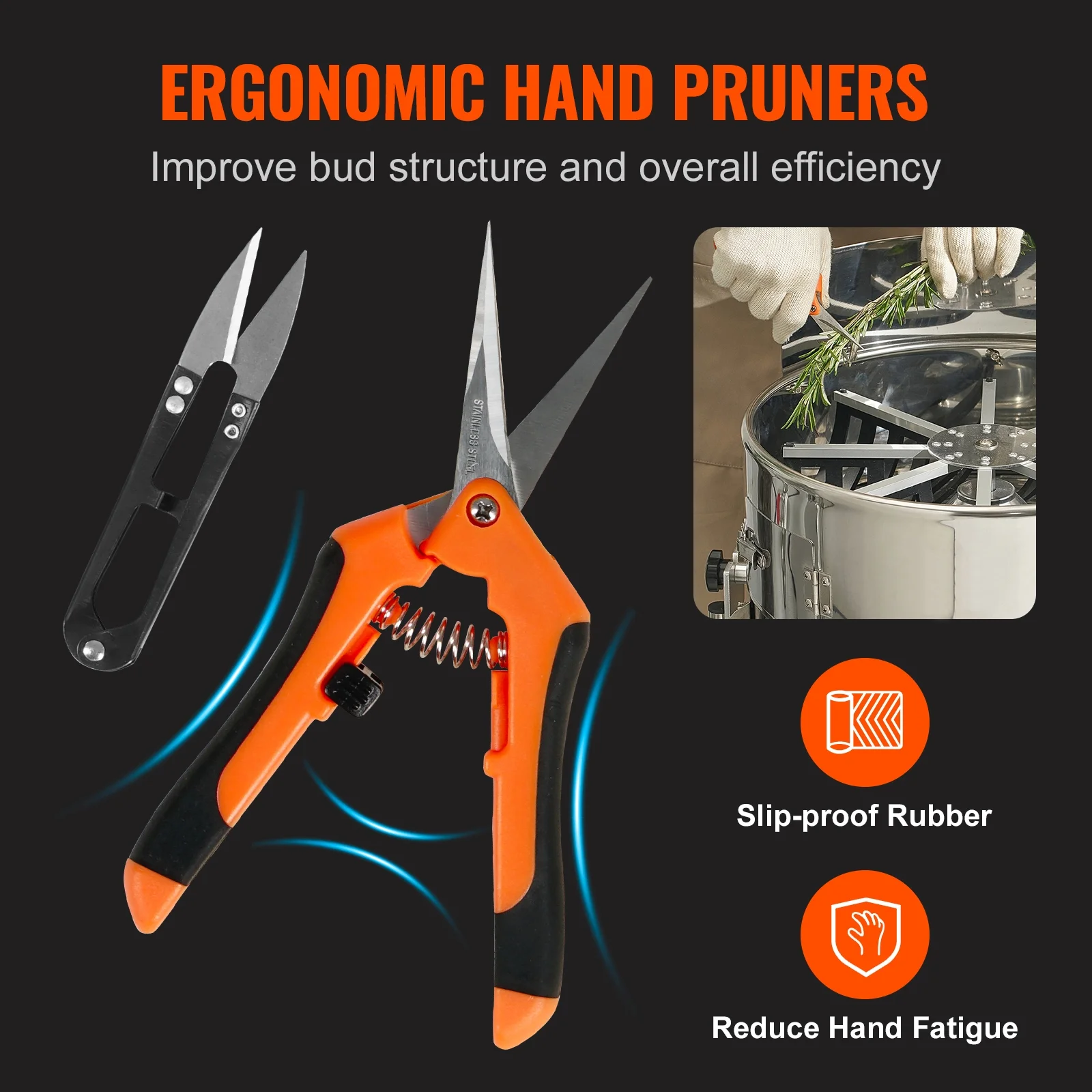 SKYSHALO Electric Bud Trimmer 19'' Electric Leaf Trimmer Machine 60W Sharp Blades