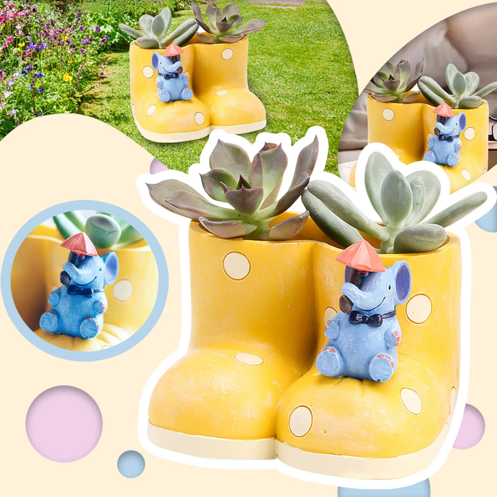 NLLSHGJ Elephant Flower Pots Planters Environmental Protection Potted Pot Personalized