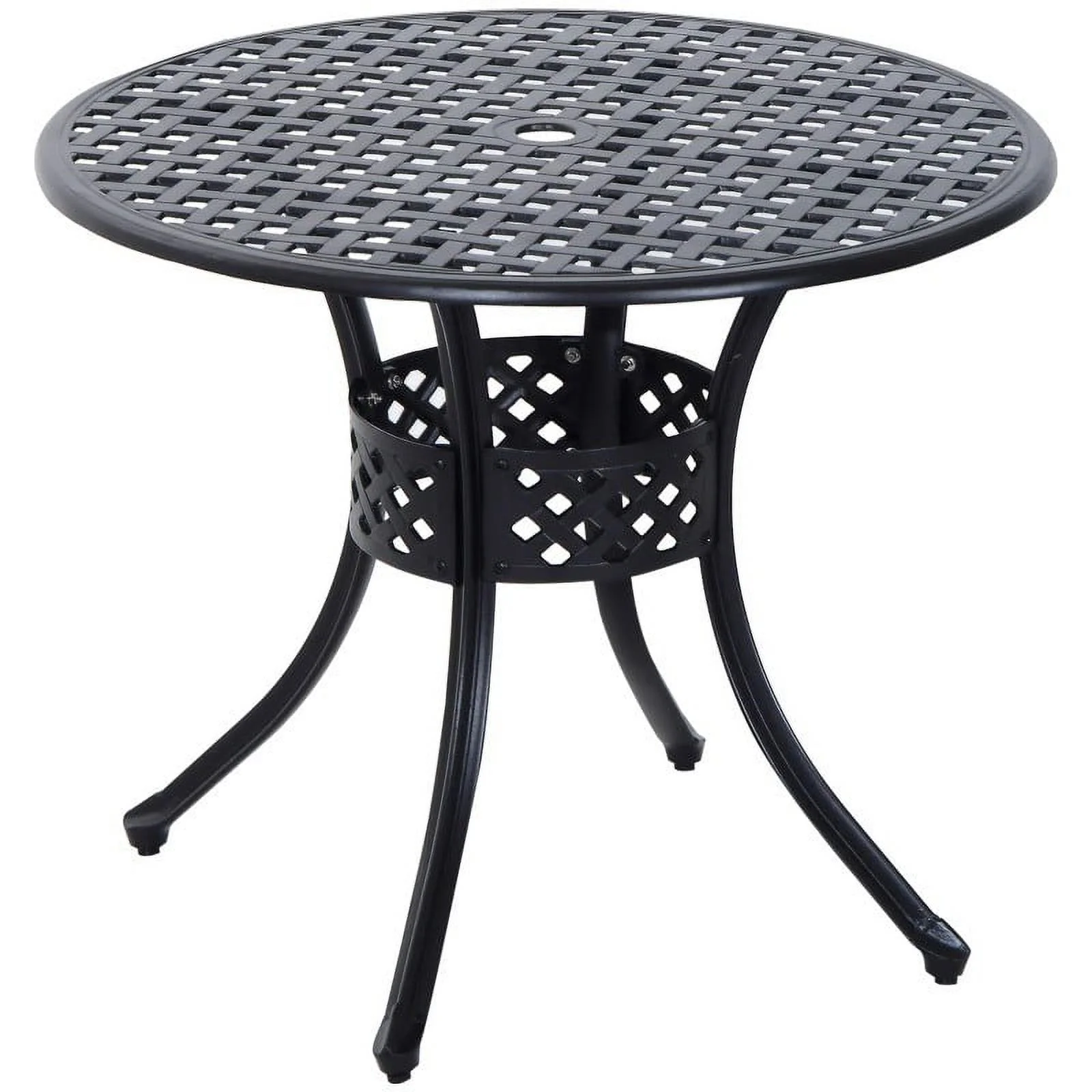 Patio Bistro Table with Umbrella Hole - 21.06 - Elevate your outdoor space with timeless elegance!