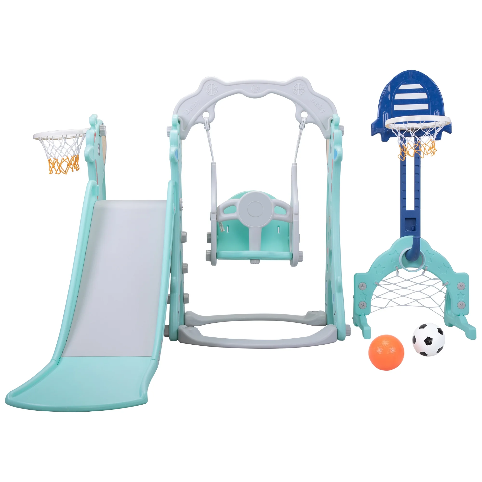 Versatile 5-in-1 Slide and Swing Set - Not available - 29.32 - Unleash endless fun for kids!