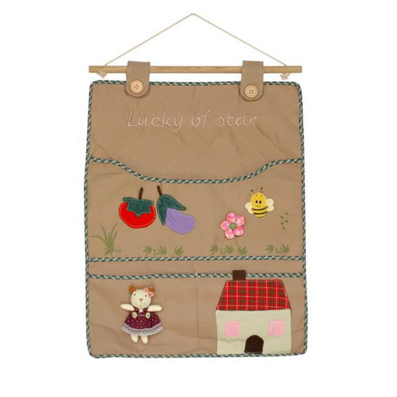 Doll andHouse Ivory/Wall Hanging/Baskets/Hanging Wall Basket/Wall Pocket