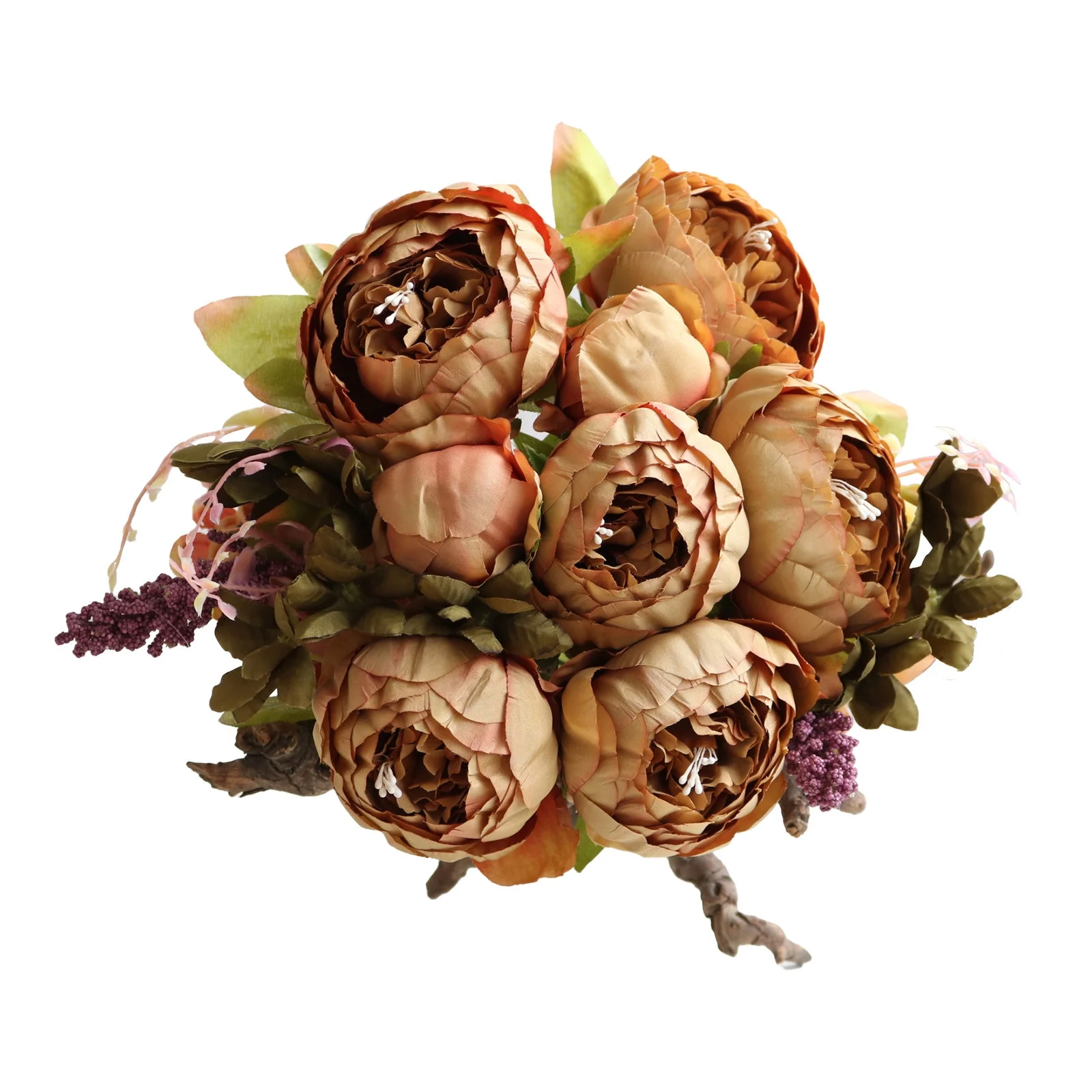 Yeetfub Fake Flowers for Outdoors Peony Core Simulation Flower Home Decoration Peony Valentine's Day Rose Wedding Hand Holding Flowers Decor Decoration for Wedding Home Faux Flowers Bulk