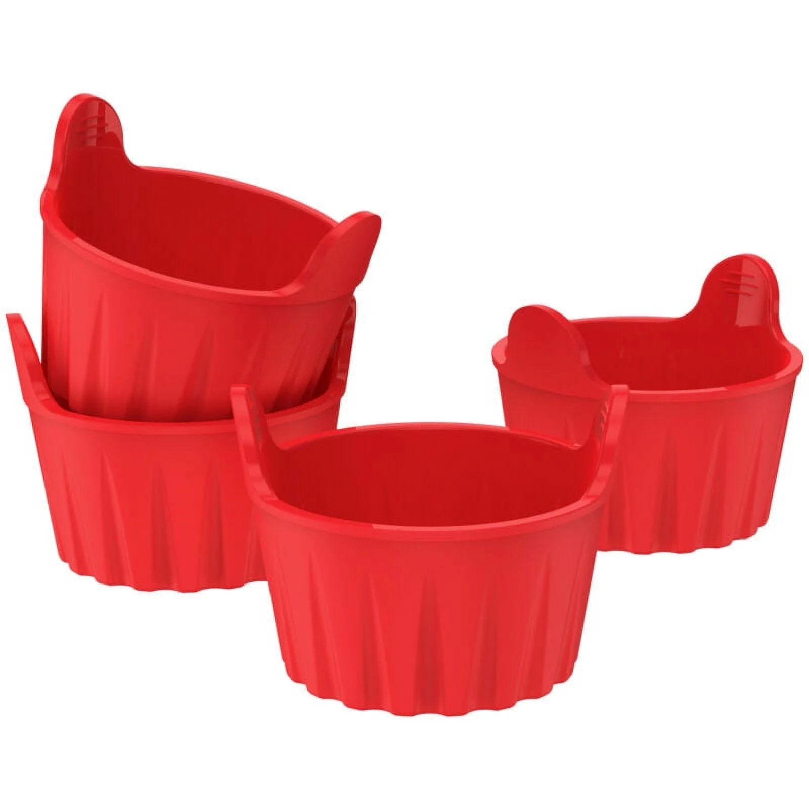 Qenwkxz 4pcs Air Fryer Egg Poacher Food Grade Silicone Egg Poaching Cups Easy Release Round Silicone Ramekins Reusable Silicone Baking Cups Heat-Resistant Egg Poacher for Air Fryer 6x6x7.5cm