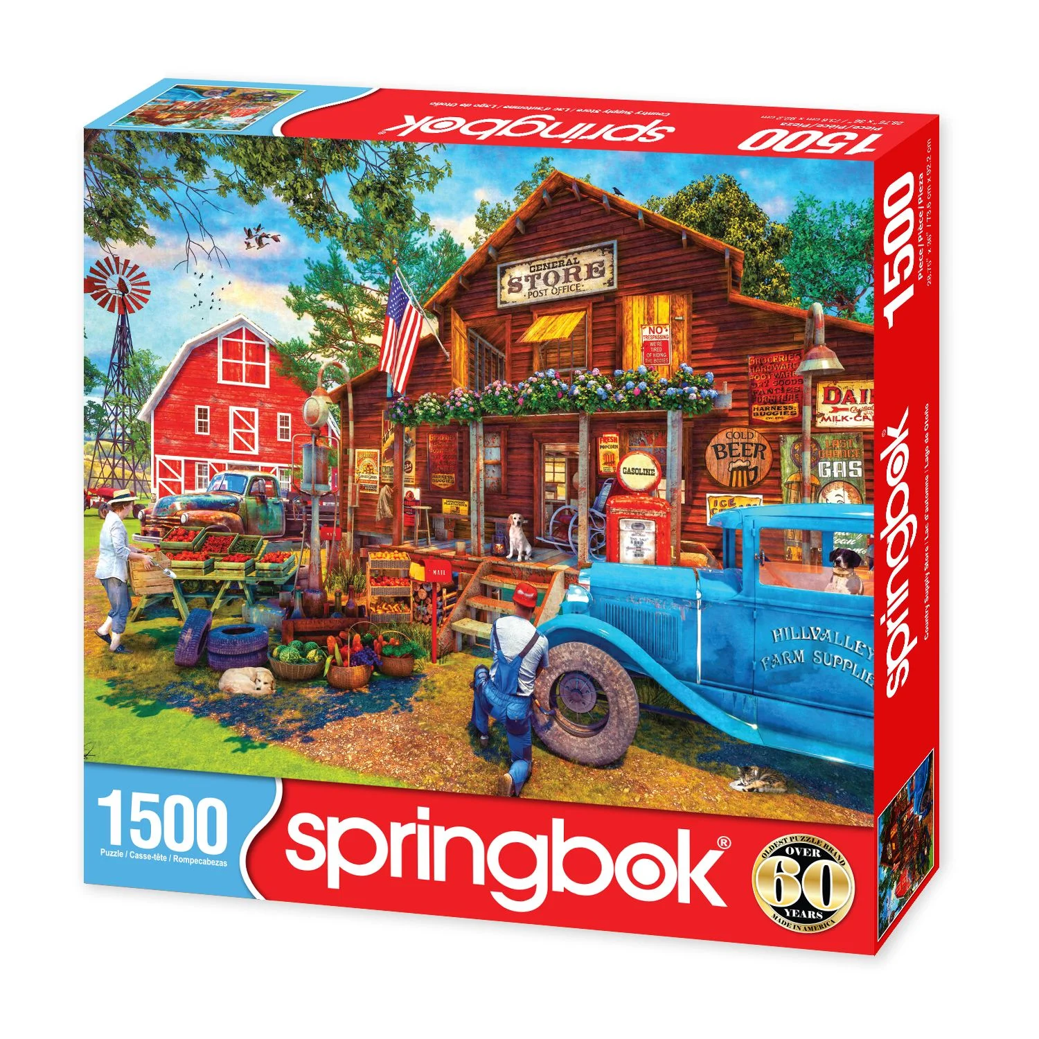 Springbok Farm Country Supply Store - 1500 Piece Jigsaw Puzzle - Made in USA - Unique Cut Pieces