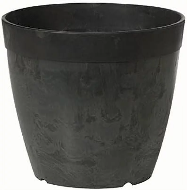 MFG 03128 Round Planter, 12-Inch, Black