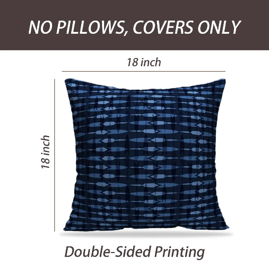LALILO Throw Pillow Covers Indigo Blue Dye Lines Grunge Stripes Cushion Cover 18