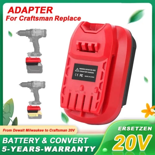 Battery Adapter for DeWalt 20V Milwaukee 18V Li-ion Battery  to for Craftsman New 20V Power Tool