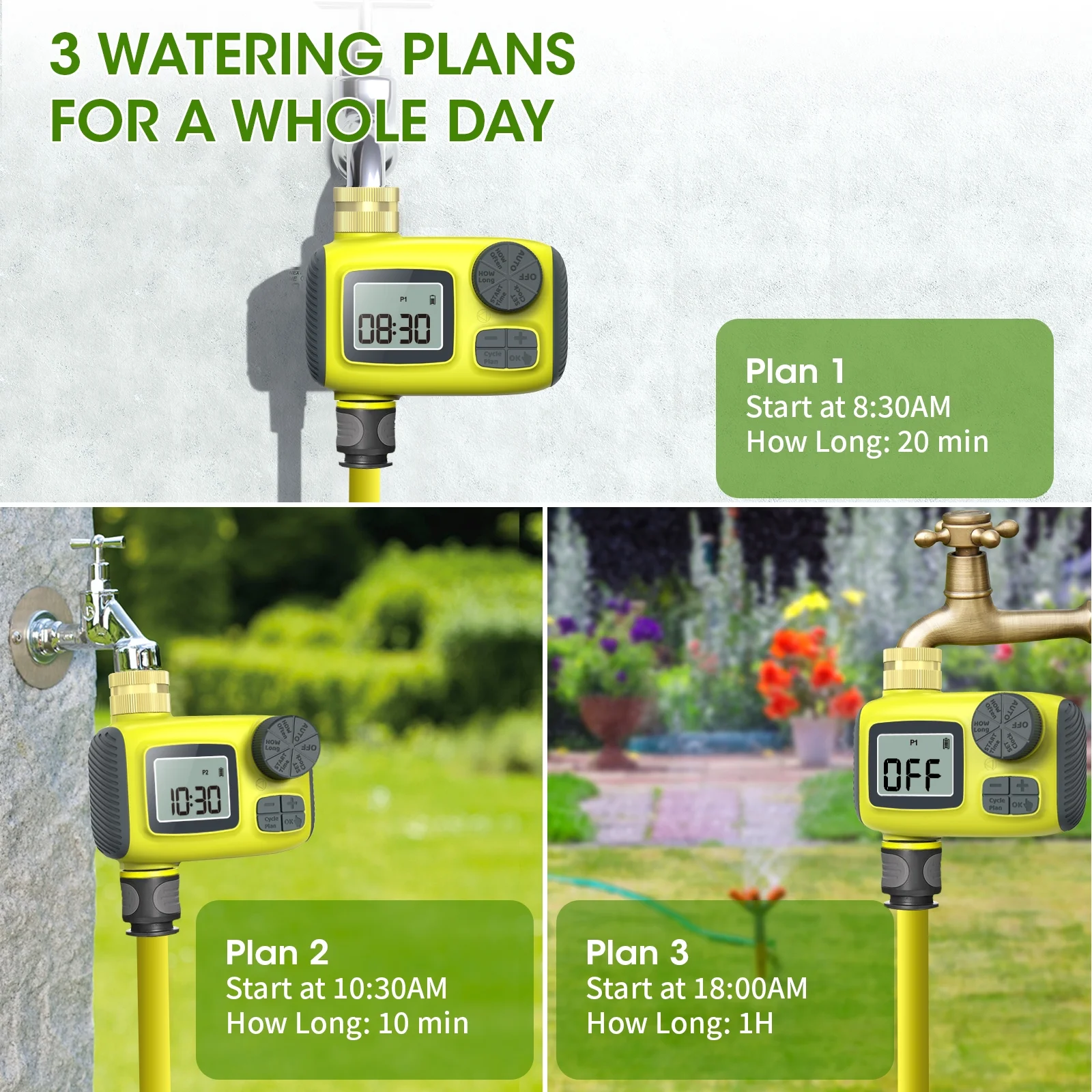 Irrigation ,Ip65 Waterproof Valves With Function Waterproof Lcd Outlet Sprinkler And Duration Functions 1 Outlet Rain Delay Sprinkler With Lcd Screen Lock With Valves With Water 1