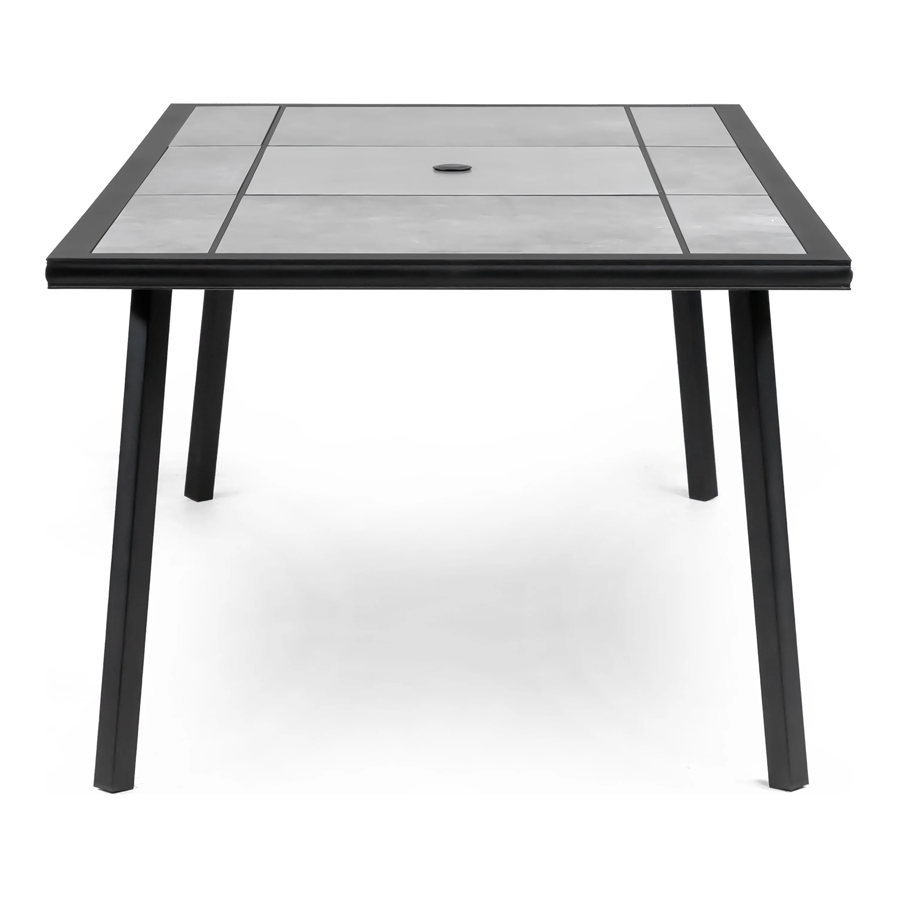 Furniture of America Meja Steel 6-Piece Patio Dining Set with Cushions, Black and Gray