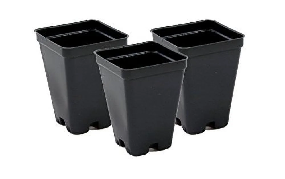 Growers Solution 2.5 inch Square Greenhouse Pots - Black - Plastic - Deep - Case of 800
