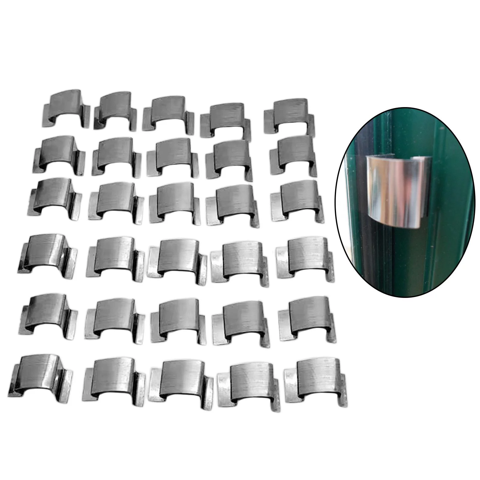 Stainless Steel Greenhouse Glass Pane Fixing Clips with Stainless G Clamp and 50 Pieces Aluminum Glass Overlapping Clamp - Stainless Steel