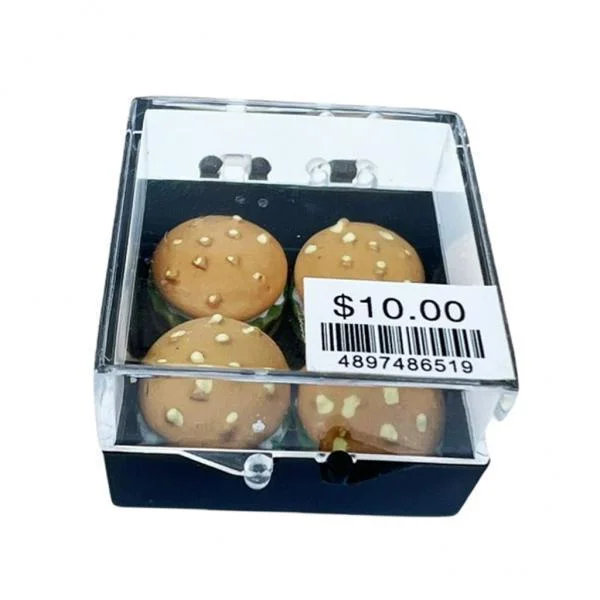 Almencla 6xDollhouse Dessert BJD Doll Decor for Play House Accessories Props box with 4 hamburger