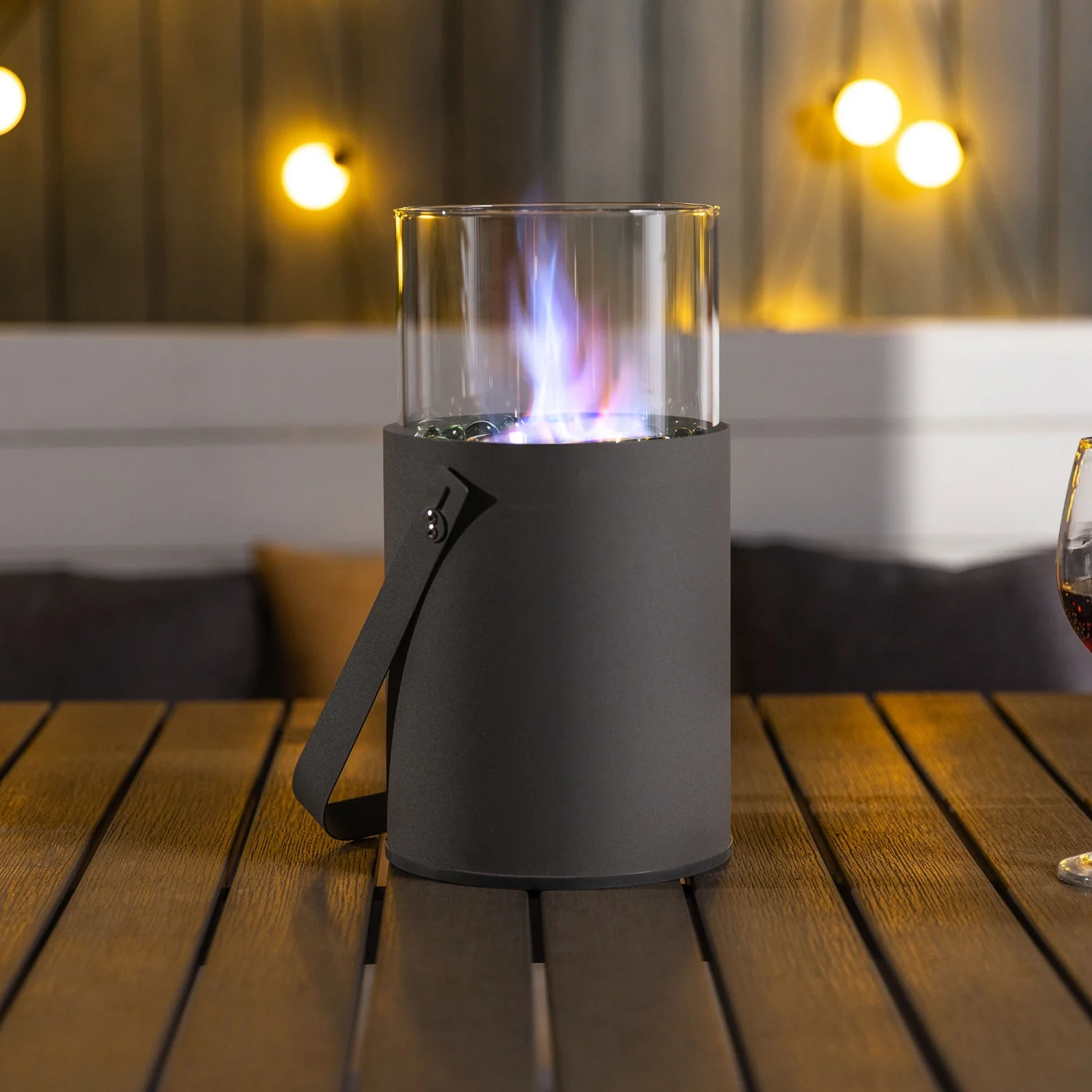 Cozy Mini Grey Tabletop Ethanol Fire Pit - Perfect Portable Fireplace for Indoor & Garden Gatherings  Home Decoration  Dinner Parties  and Romantic Evenings under the Stars