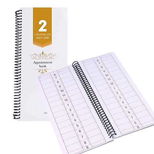 Undated Appointment Book Schedule Reservation - 2 Column 200 Page Appt Book Organizer with Pen Holder - Hourly Weekly Planner Daily Scheduler for Salon Hairdresser Restaurant Spa Stylist