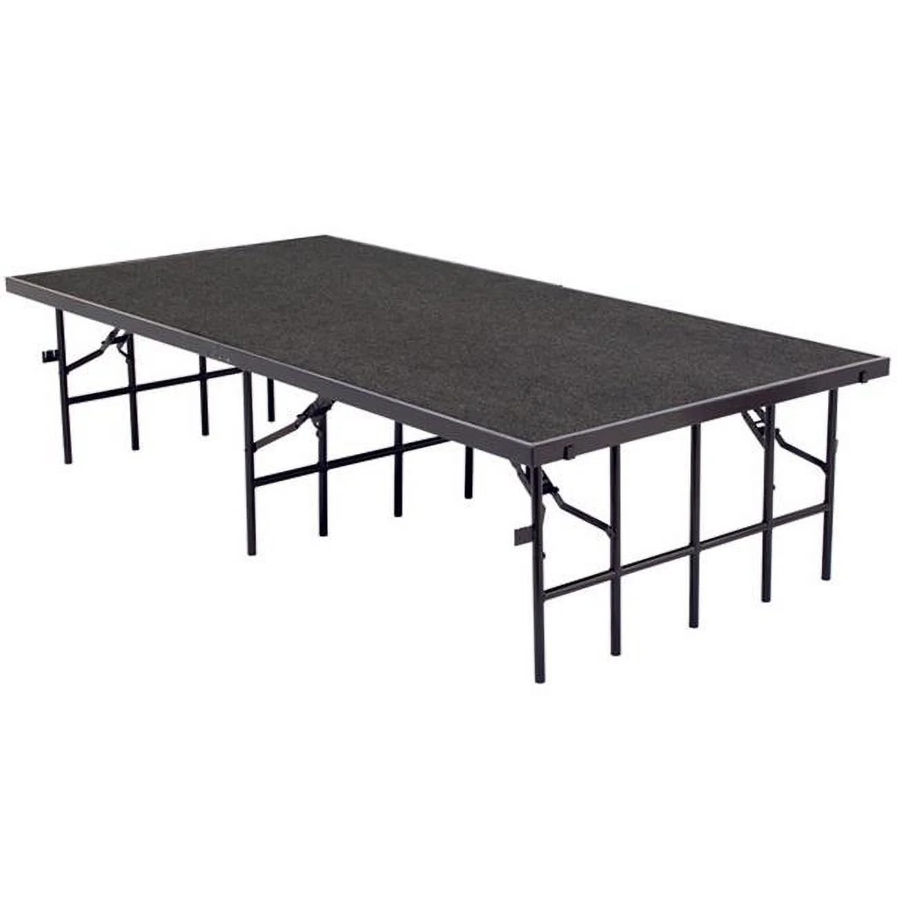 National Public Seating B212599 Portable Stage with Carpet - Gray - 96 x 48 x 24 in.