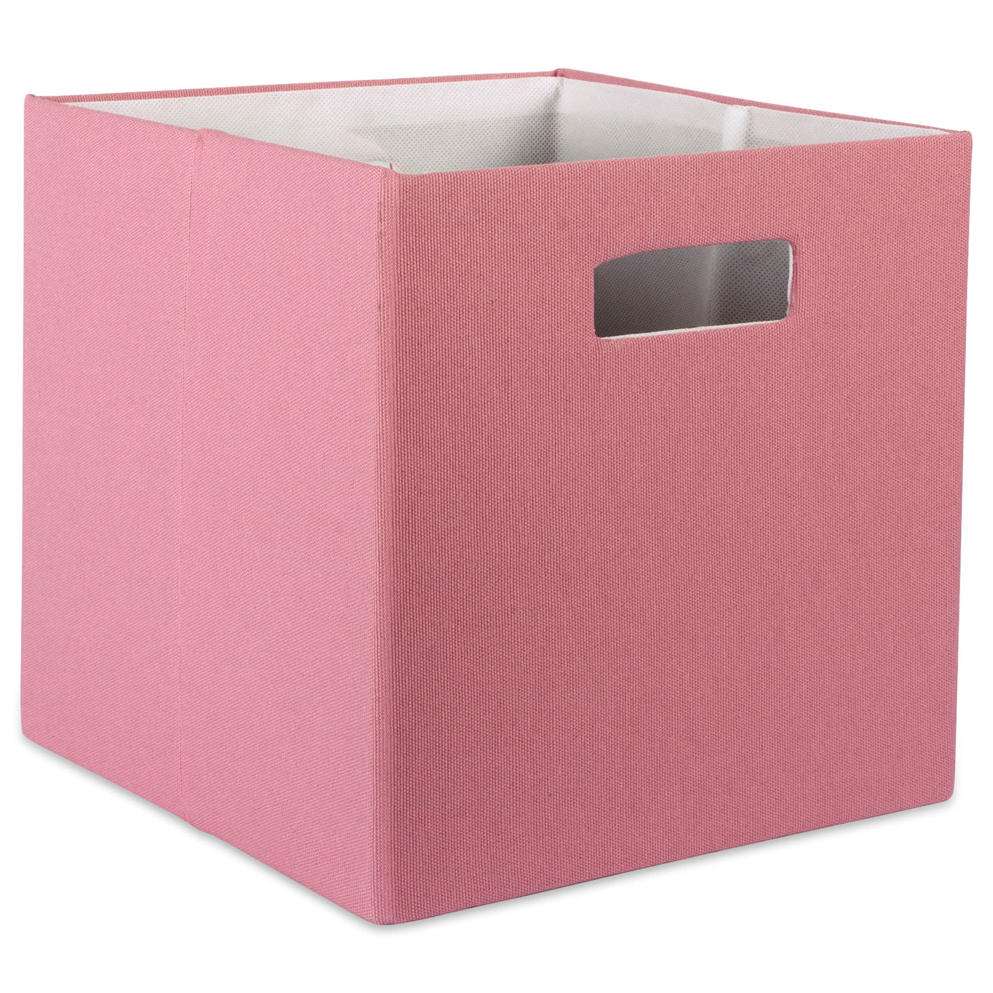 Contemporary Home Living Rose PInk Cube Storage Bin 13