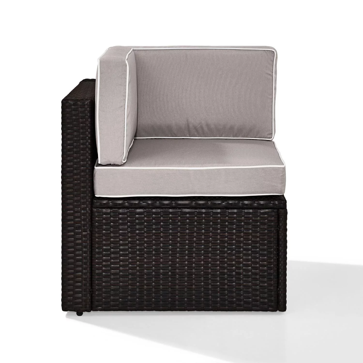 HomeStock Asian Fusion Outdoor Wicker Corner Chair Gray/Brown