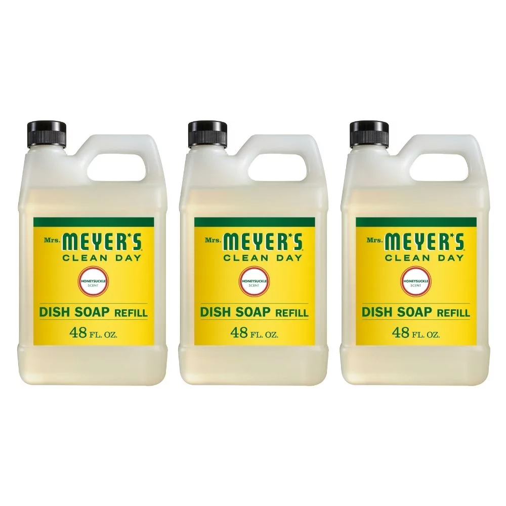 Mrs. Meyer's Liquid Dish Soap Refill, Honeysuckle , 48 OZ