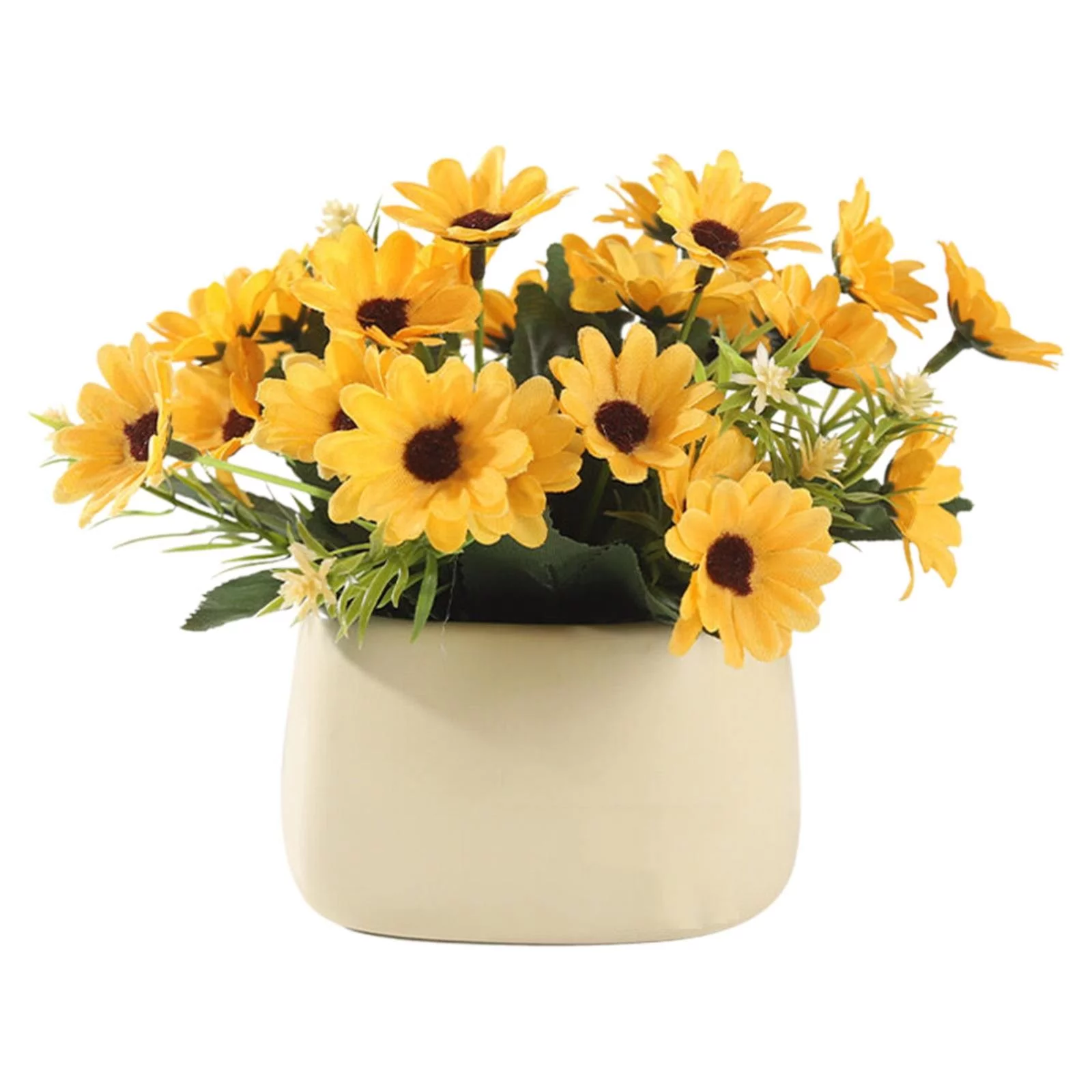 Faux Flowers for Outdoors Artificial Sunflowers Bouquets Dummy Silk Sunflowers With Stems For Decorations Yellow Faux Sun Flowers Bulk Arrangements For Wedding Birthday Party Festival Home Decor