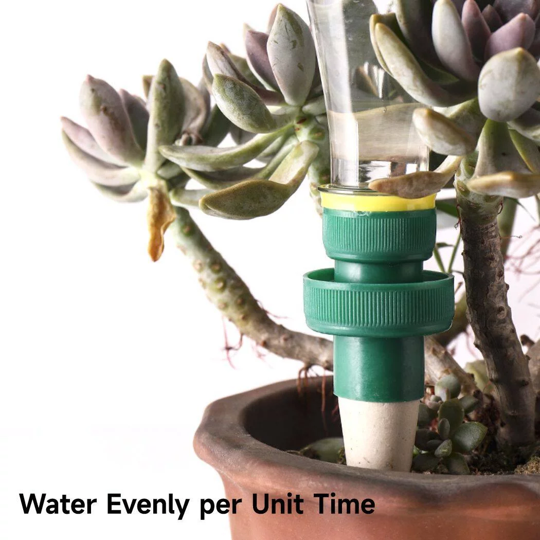 Self Watering Spikes, 15 Pcs Bottle Adapter Auto Watering Device Set, Upgraded Plant Watering System to Keep Soil Moist, Automatic Irrigation Stakes for Outdoor & Indoor Vacation Plant Watering