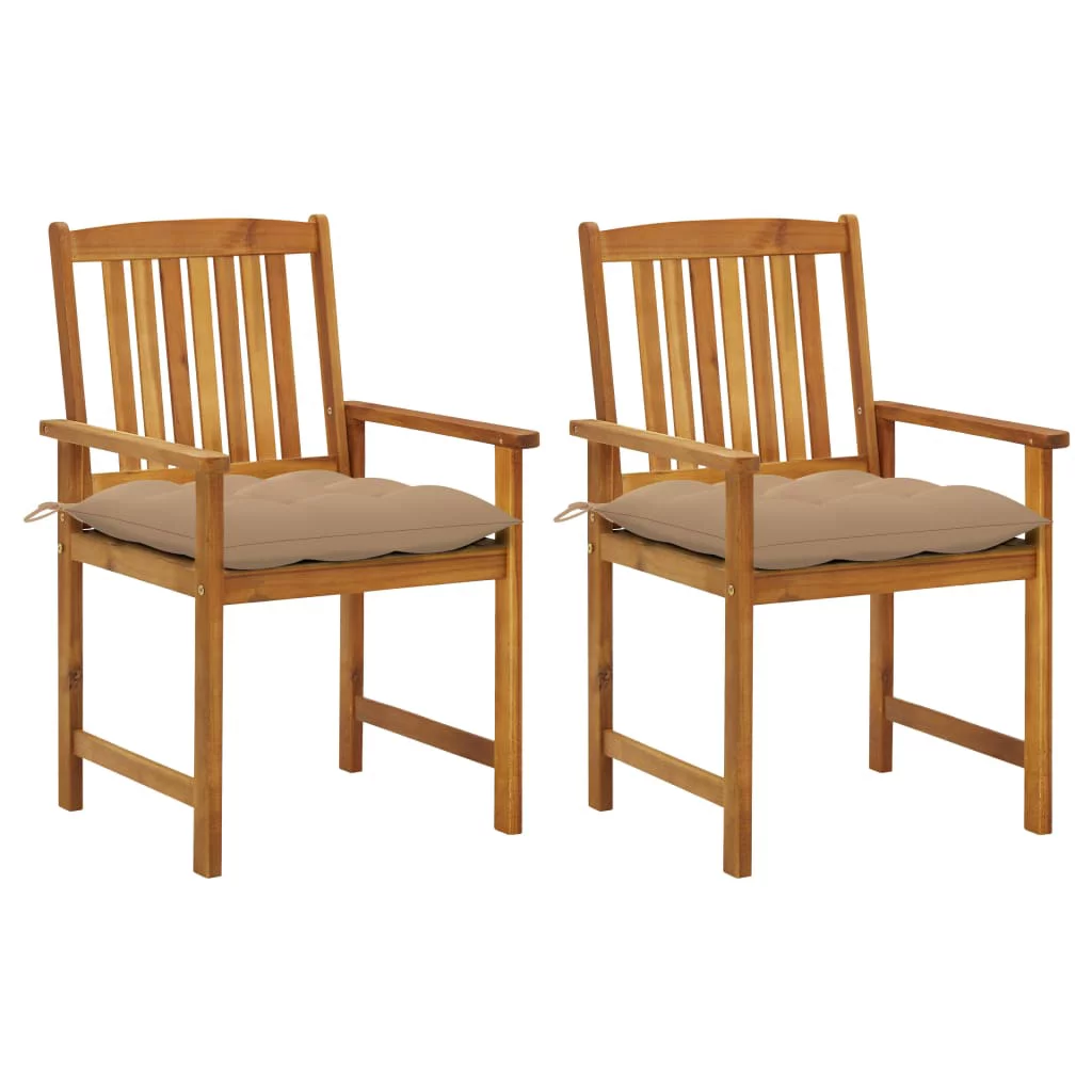 Irfora Patio Chairs with Cushions 2 pcs Solid Acacia Wood