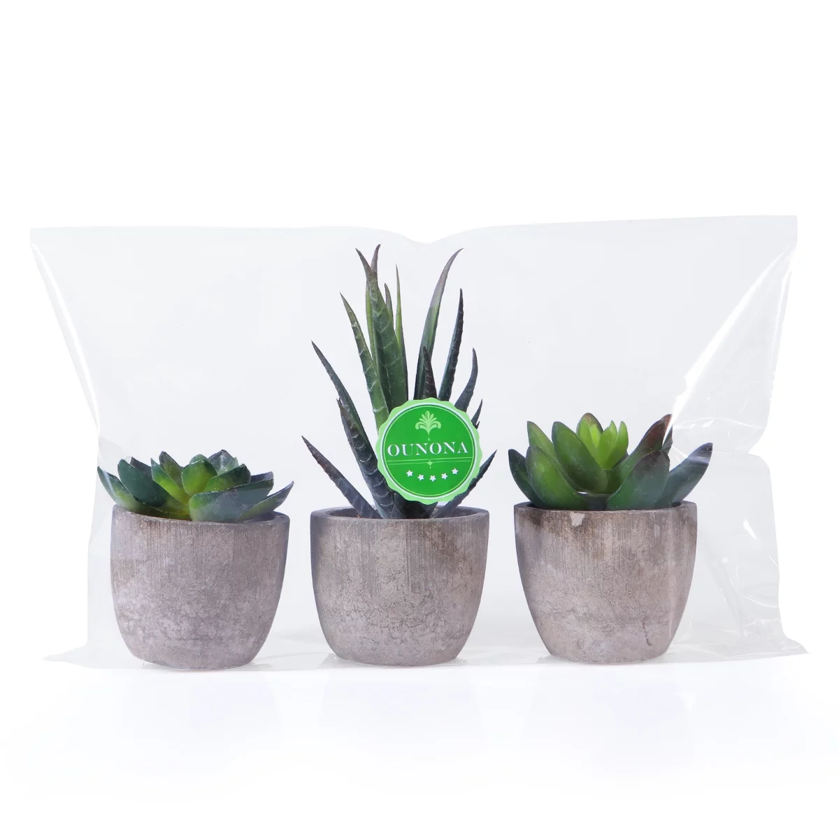 FRCOLOR 3pcs Decorative Faux Succulent Artificial Succulent Fake Simulation Plants with Pots