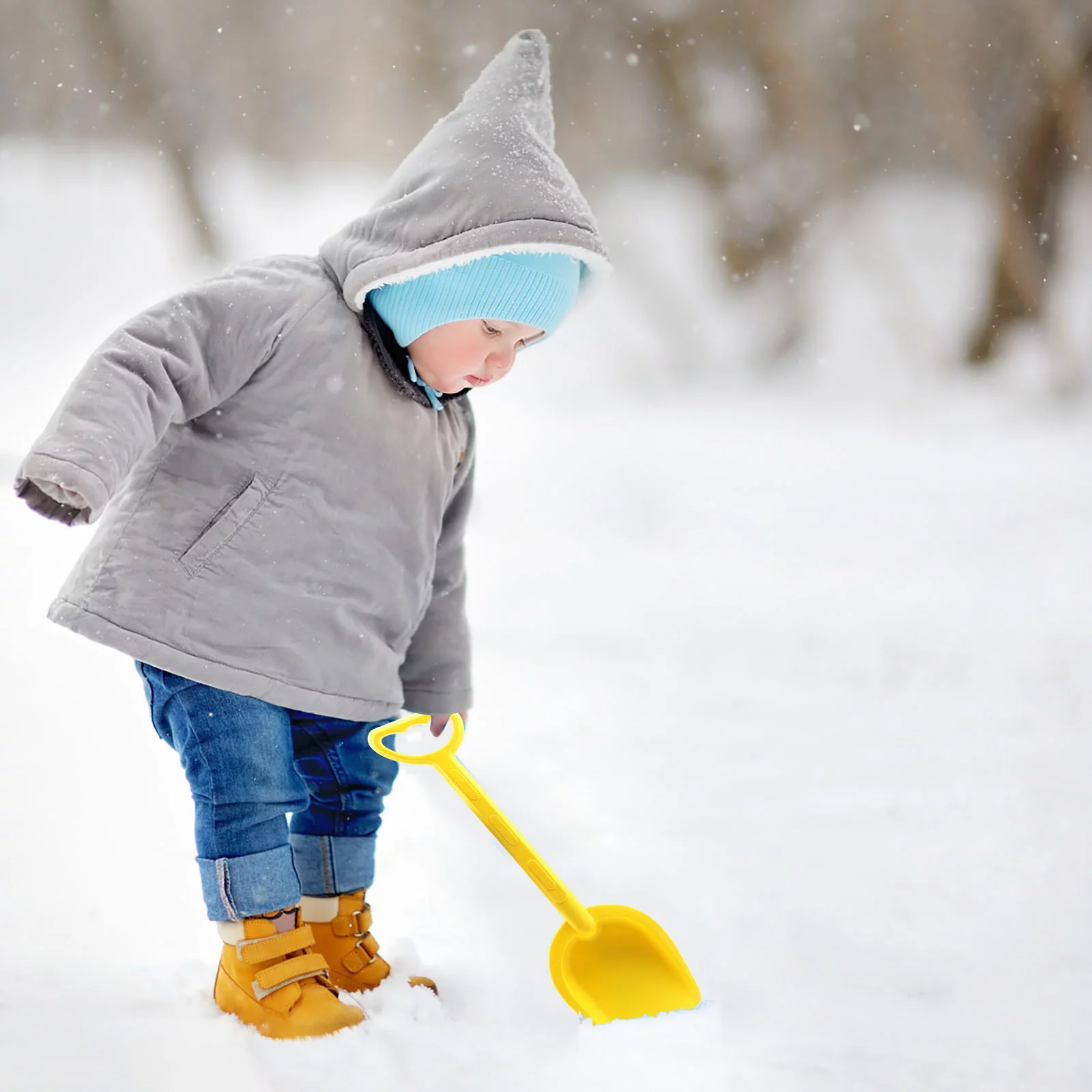 MVNSFEW Ear Warmer Children's Gourd Snow Shovel Children's Beach Shovel Hard Handle Winter Snow Shovel